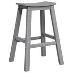 vidaXL Tabourets de bar 2 Pièces Gris clair HDPE