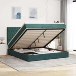 vidaXL Cadre de lit ottoman avec matelas vert foncé 160x200 cm velours