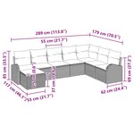 vidaXL Ensemble de canapé de jardin 8 Pièces Marron Poly rotin