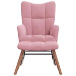 vidaXL Chaise à bascule avec repose-pied Rose Velours