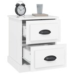 vidaXL Tables de chevet 2 Pièces blanc brillant 39x39x47 5 cm