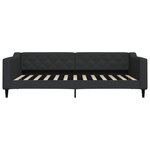 vidaXL Lit de jour avec gigogne et tiroirs noir 100x200 cm tissu