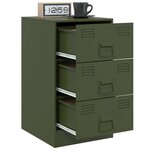 vidaXL Table de chevet vert olive 34 5x39x62 cm acier