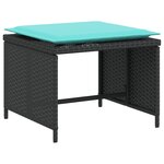 vidaXL Chaise de jardin avec tabouret noir résine tressée