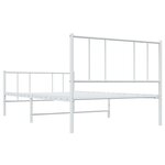 vidaXL Cadre de lit métal sans matelas avec pied de lit blanc 80x200cm