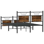 vidaXL Cadre de lit sans matelas chêne fumé 120x190 cm bois ingénierie