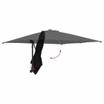 vidaXL Parasol de jardin Noir et Noir 248.5 x 247.5 x 160 cm
