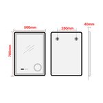 Miroir décoration moderne design LED pour salle de bain 70 x 50 cm noir 03_0010165