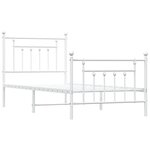 vidaXL Cadre de lit métal sans matelas avec pied de lit blanc 90x200cm