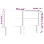 vidaXL Tête de lit à LED Vert foncé 203x16x118/128 cm Velours
