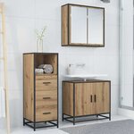 vidaXL Ensemble de mobilier de salle de bain Chêne artisanal