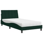 vidaXL Lit avec matelas Hanko vert foncé 100x200 cm velours