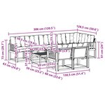 vidaXL Ensemble de canapés d'extérieur 9 Pièces Blanc et Beige