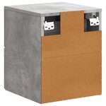 vidaXL Cabinet de chevet mural 2 pc Gris béton 34 5 x 33 x 40 cm