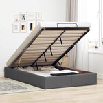 vidaXL Cadre de lit ottoman sans matelas gris foncé 120x190 cm tissu