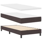 Lit Box Spring vidaXL avec Matelas Marron Foncé 100x200 cm Tissu