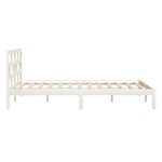 vidaXL Cadre de lit sans matelas blanc bois massif