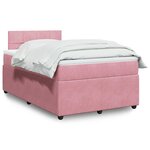 vidaXL Sommier à lattes de lit avec matelas Rose 120x200 cm Velours