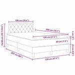 vidaXL Lit à ressort LED avec matelas Rose 120 x 200 cm Velours