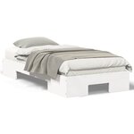 vidaXL Cadre de lit surélevé Blanc 90 x 200 cm Bois massif en pin