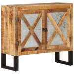 vidaXL Buffet 80x30x71 cm bois de manguier brut massif et métal