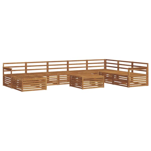 vidaXL Ensemble de canapés d'extérieur 9 pc Naturel