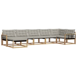 vidaXL Ensemble de canapés d'extérieur 7 pc Blanc et gris clair