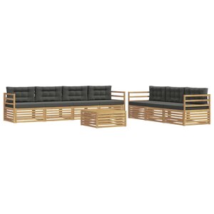 vidaXL Ensemble de canapés d'extérieur 8 Pièces Blanc et anthracite