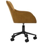 vidaXL Chaise pivotante de bureau Marron Velours