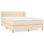 vidaXL Sommier à lattes de lit avec matelas Crème 140x190 cm Tissu