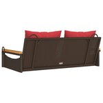 vidaXL Balancelle avec coussins marron 109x62x40 cm résine tressée