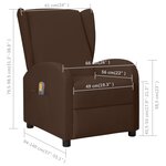 vidaXL Fauteuil de massage à oreilles marron similicuir