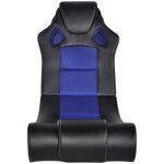 vidaXL Fauteuil à bascule à enceinte Noir et bleu Similicuir