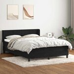 vidaXL Sommier à lattes de lit avec matelas noir 160x220 cm velours
