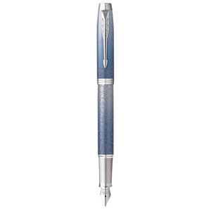 PARKER IM Premium Polar Stylo plume Dégradé de gris plume moyenne encre bleue Coffret cadeau
