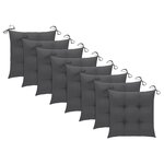 vidaXL Chaises de jardin avec coussins anthracite 8 Pièces Teck massif