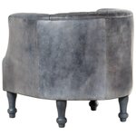 vidaXL Fauteuil tube Gris 62x58x65 cm Cuir véritable