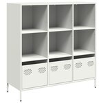 vidaXL Buffet haut blanc 101 5x39x103 5 cm acier