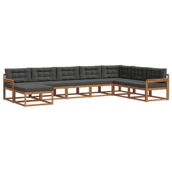 vidaXL Ensemble de canapés d'extérieur 8 Pièces Naturel et Anthracite