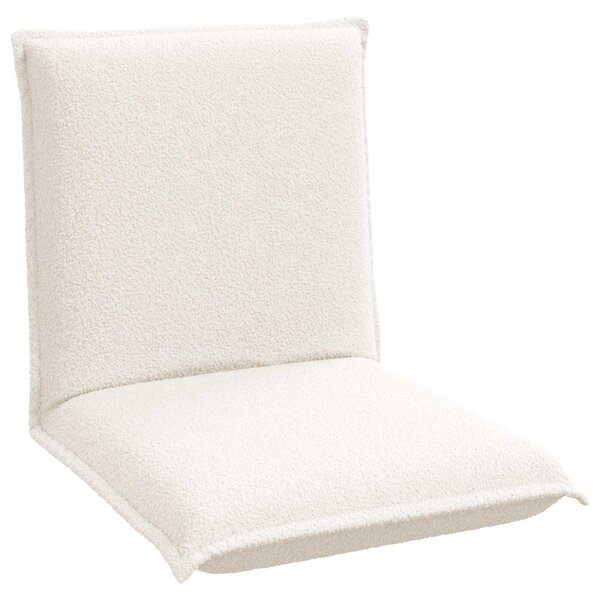 vidaXL Fauteuil de sol ajustable Crème Tissu en laine de mouton