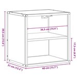 vidaXL Table de chevet murale sonoma gris 40x31x39 5 cm