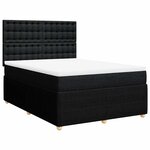 vidaXL Sommier à lattes de lit avec matelas Noir 140x190 cm Tissu
