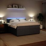 vidaXL Sommier à lattes de lit et matelas Gris foncé 200x200cm Velours