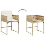 vidaXL Ensemble à manger de jardin et coussins 13 Pièces beige