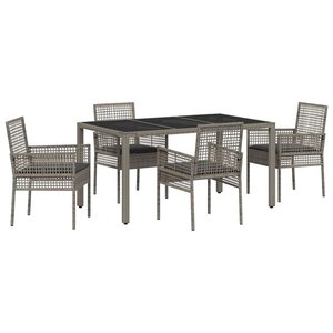 vidaXL Ensemble de salle à manger pour jardin 5 Pièces Gris Poly rotin