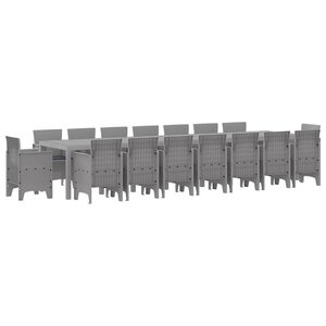 vidaXL Ensemble de salle à manger pour jardin 17 Pièces Gris clair