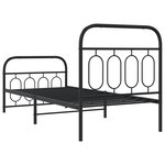 vidaXL Cadre de lit métal sans matelas avec pied de lit noir 90x190 cm
