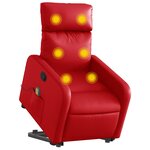 vidaXL Fauteuil inclinable de massage Rouge Similicuir
