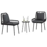 vidaXL Ensemble de salle à manger pour jardin 3 Pièces Noir et anthracite