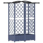 vidaXL Lit Élevé avec Treillis et Toit Gris 124 x 40 x 126 cm PP